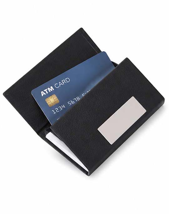 Leather Credit Card Holder With Laser Engraved - Image 2
