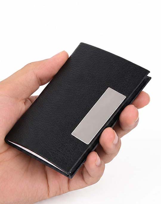 Leather Credit Card Holder With Laser Engraved - Image 4